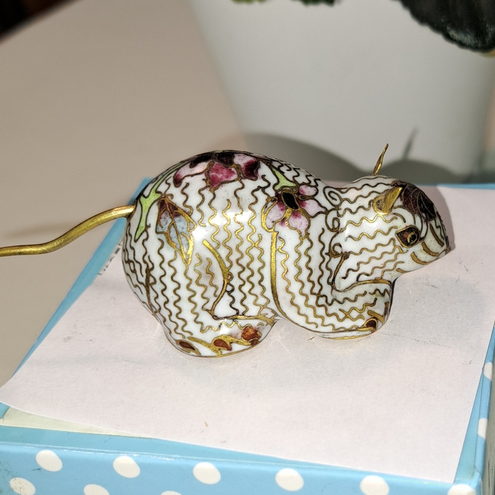 Vintage Cloisonne Rat, Were You Born The Year Of The Rat?